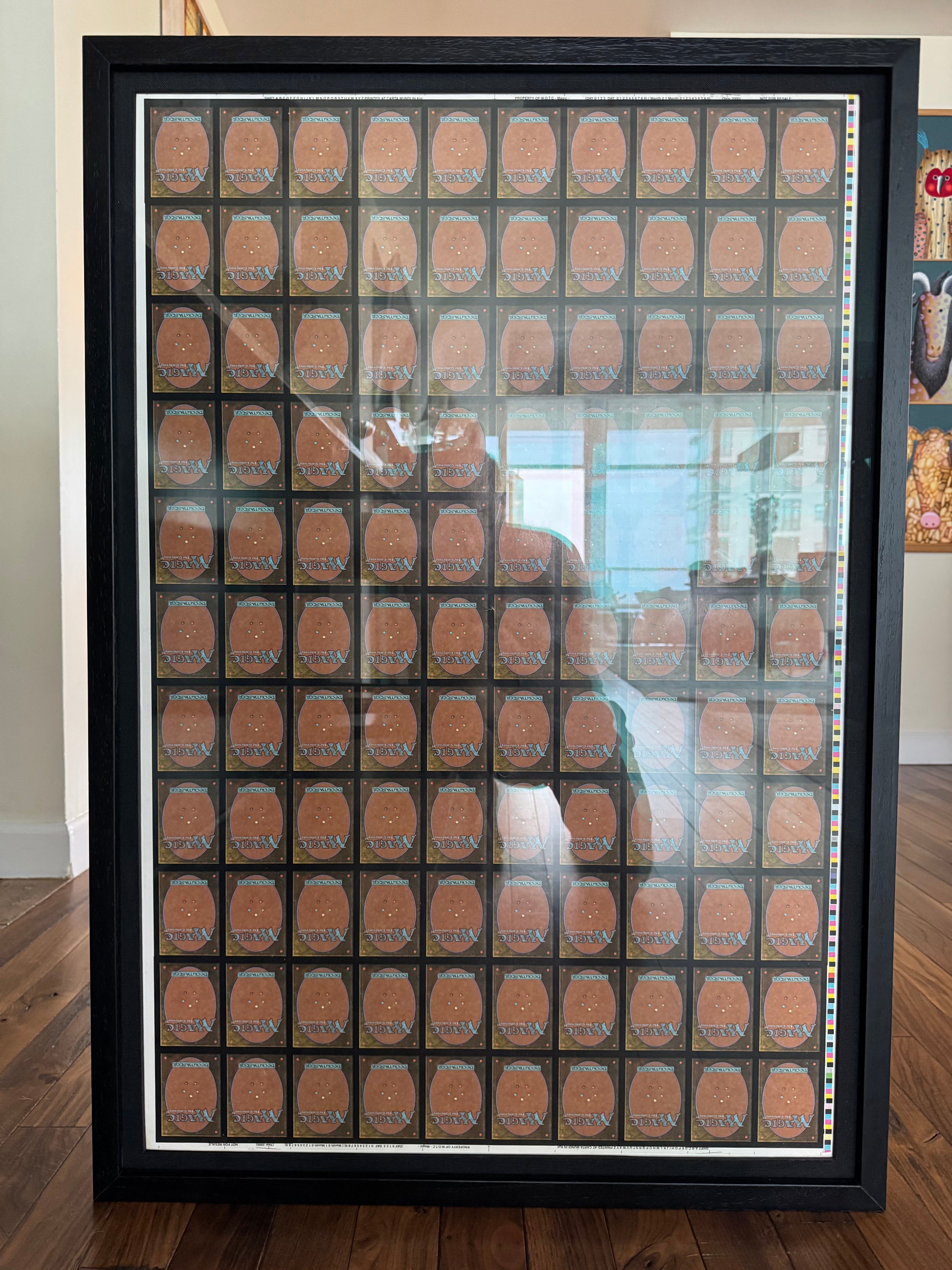 create a mtg card Magic Card Back / Inverted Card Back Uncut Sheet